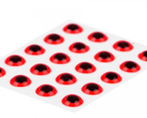 3D Epoxy Eyes, Fluo Red, 4.5 mm